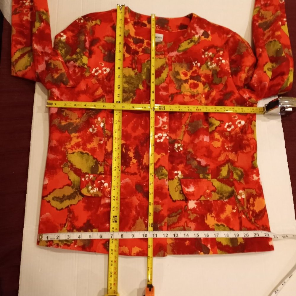 Chico's Floral Multi Colored Hidden Button Jacket Size 3 Chico's  Size XL 16 - Picture 10 of 12